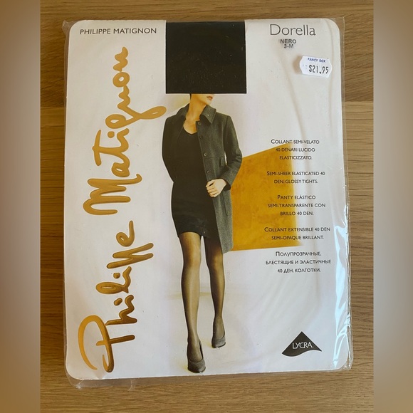 New premium semi sheer black tights from Philippe Matignon Sz 3 M - Picture 2 of 7